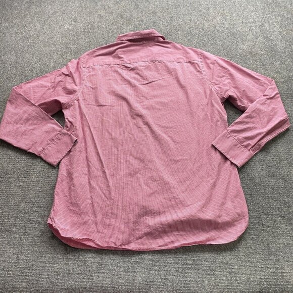 Banana Republic Shirt Mens Large Red Dress Plaid Button Up Preppy Causal Hipster - Picture 8 of 11